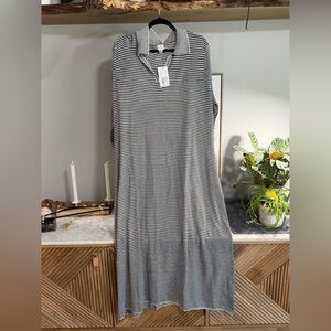 NWT Target a.new.day Black & White Striped Knit Sweater Dress with Attached Slip